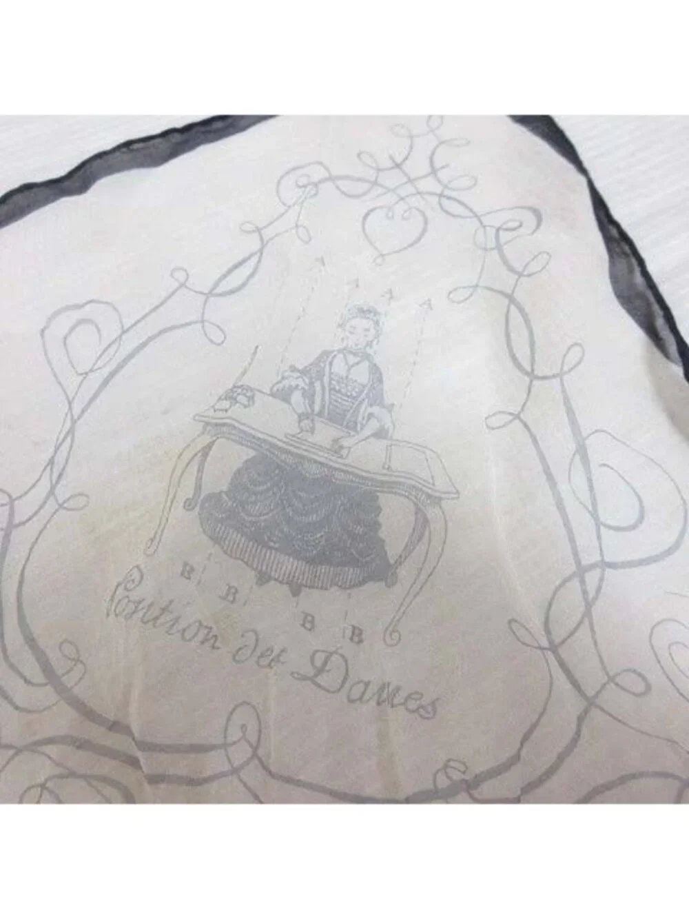 Hermes Gavroche 45 Book of Art L'art D'ecrire Silk Scarf Off White See Through